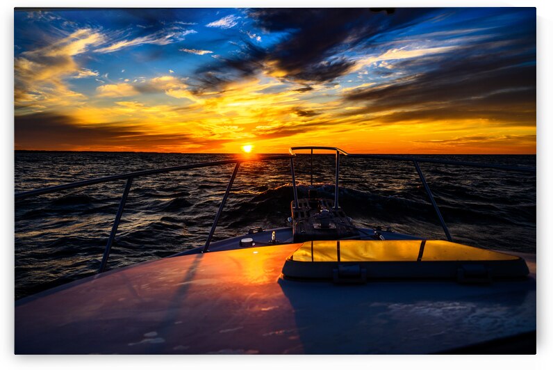 Waves and Wishes: Octobers Golden Hues on a Birthday Boat Journ by Dream World Images