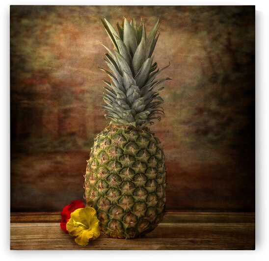 Tropical Symphony: Pineapple and Flowers Still Life Fine Art by Dream World Images