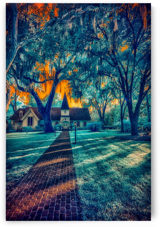 Spiritual Splendor: Blue Church by Dream World Images