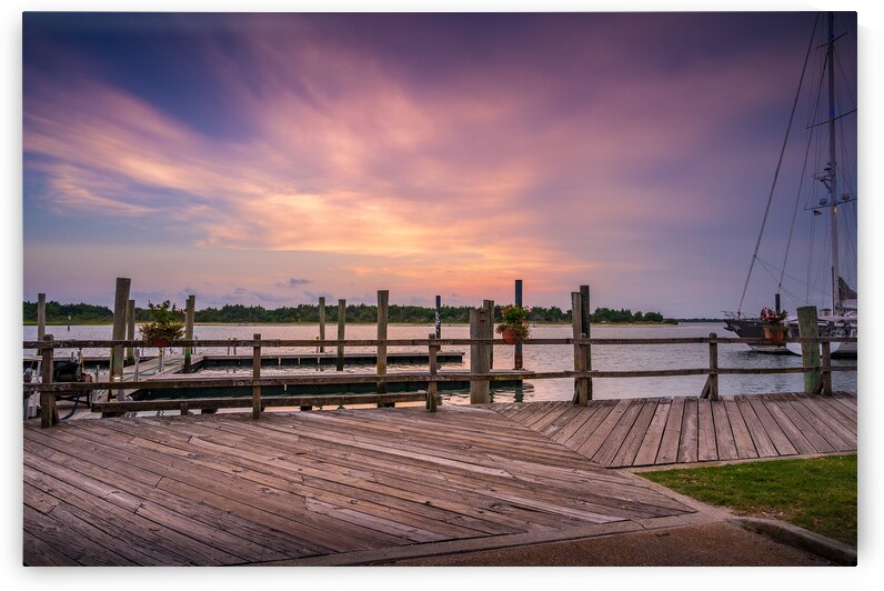 Boardwalk Sernity: A Beaufort North Carolina Sunset by Dream World Images