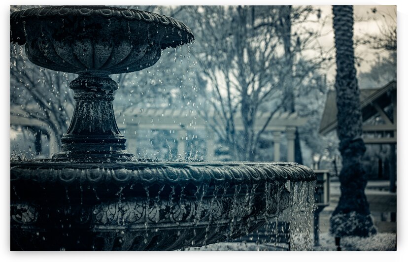 Rainy Day Wonders: Fountain Frozen in time in Saint Marys Georgia by Dream World Images