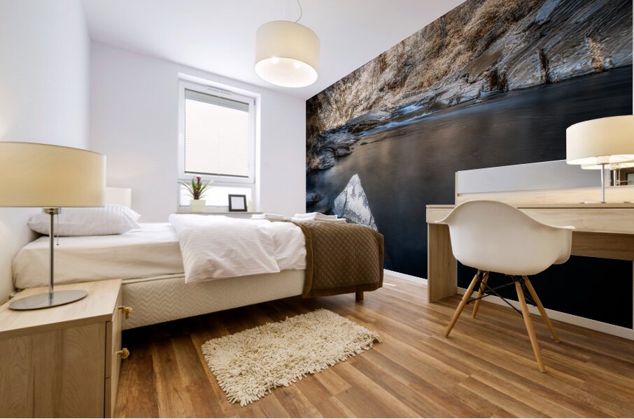 Blossoming River Bliss: A Springtime Serenity Mural print