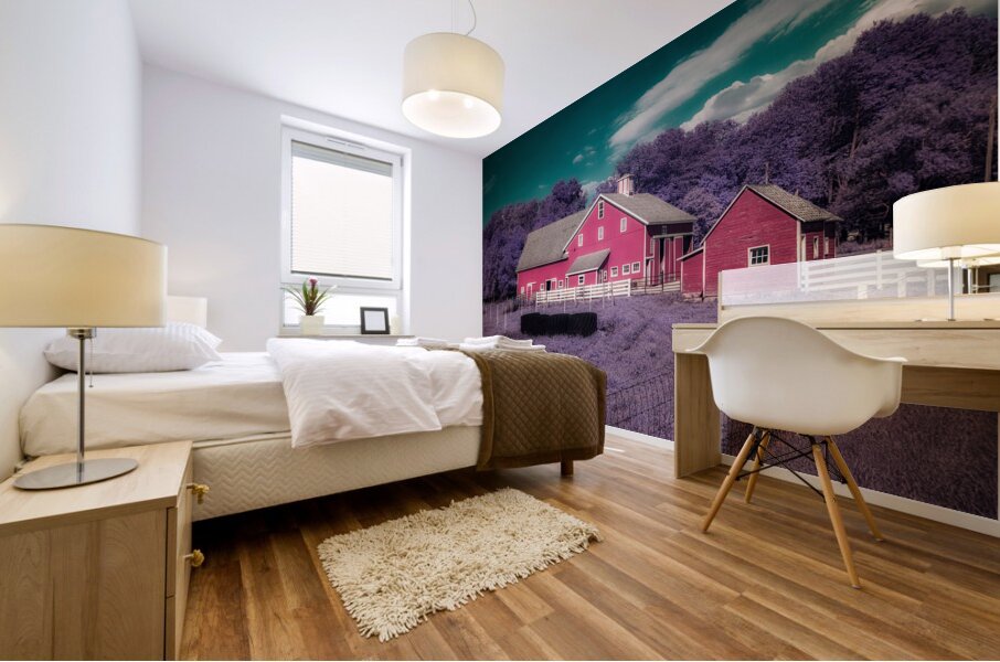 Crimson Haven in a Purple Dream Mural print