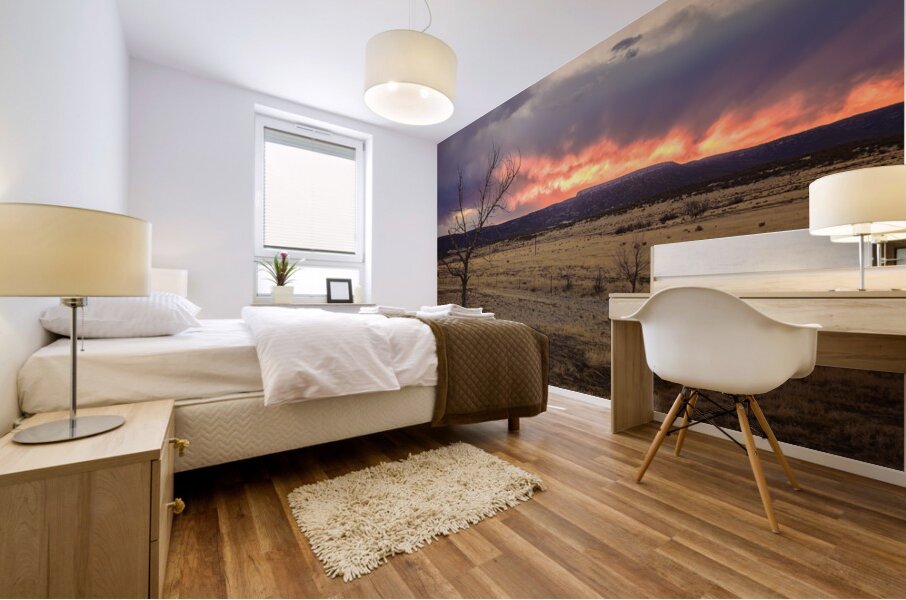Heavens Blaze: Sunset Symphony in NM Mural print