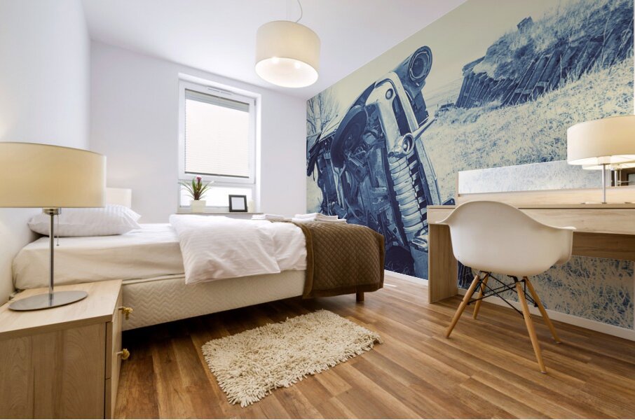 Rustic Relic - Blue Bottom Mural print