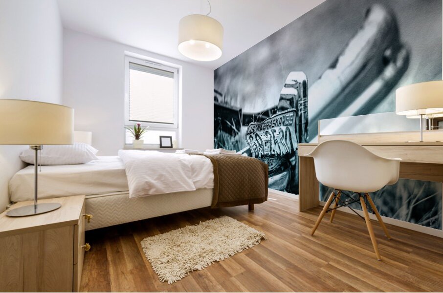 Rustic Relic   Blue Plate Mural print