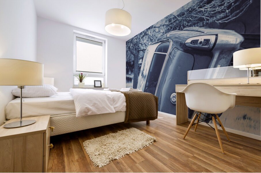 Rustic Relic   Blue Lean Mural print