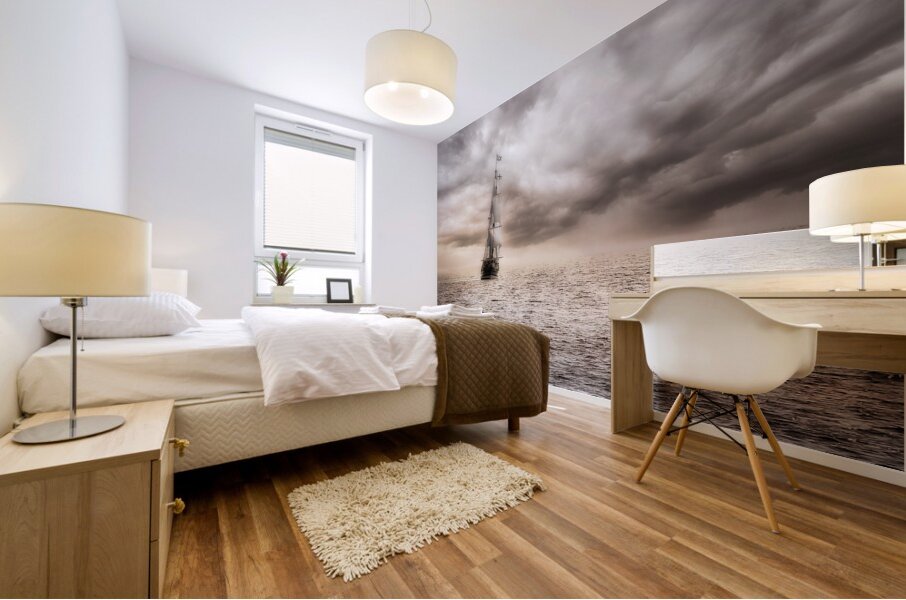 Maritime Marvel: Witnessing a Historic Tall Ship Arrival During  Mural print