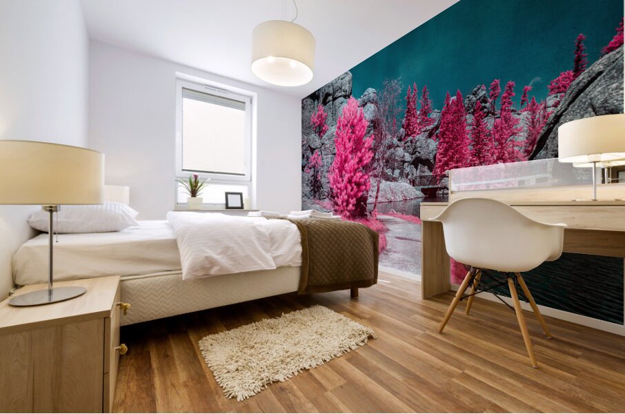 Solitary Trails: Pink Serene Trail Mural print