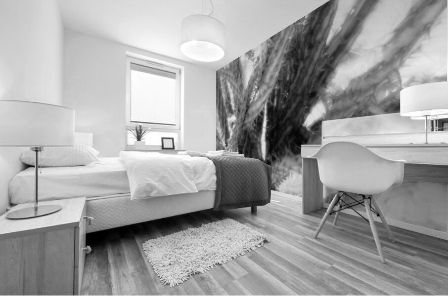 Prickly Dance on a Blurred Canvas Mural print