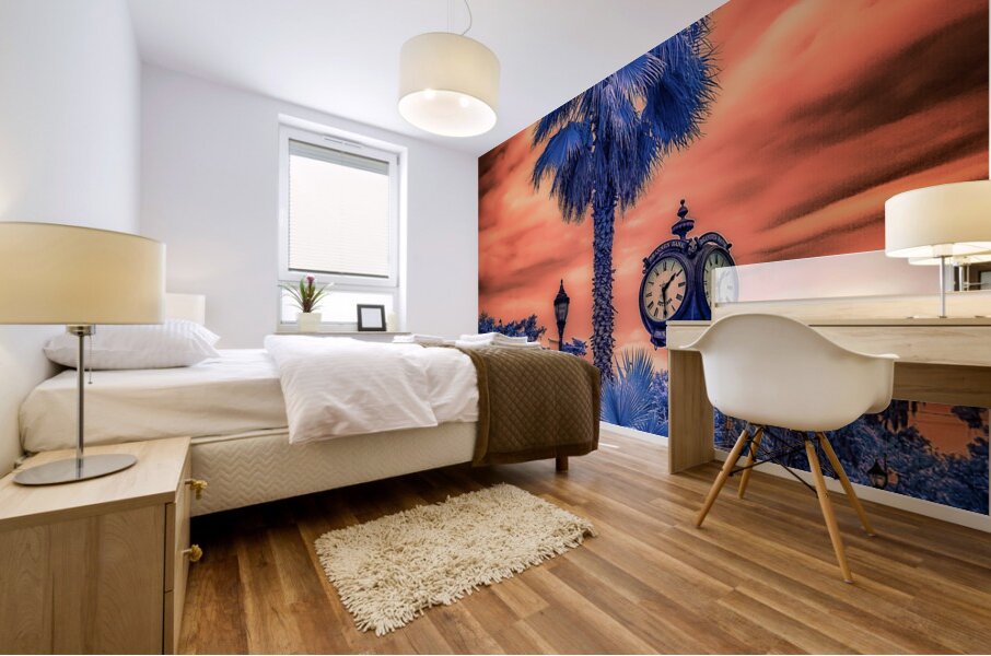 Radiant Dusk: Capturing the Charm of Inverness Florida Mural print