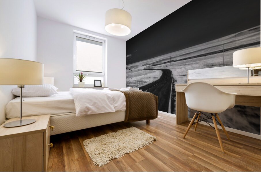 Long Black Road Mural print