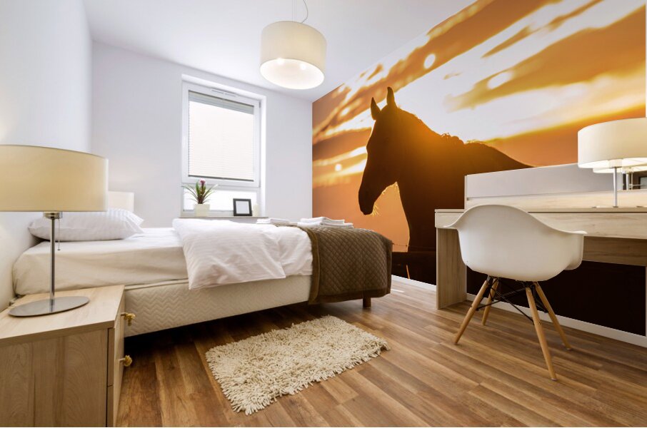 Sunset Silhouette: Portrait of Ernie Mural print