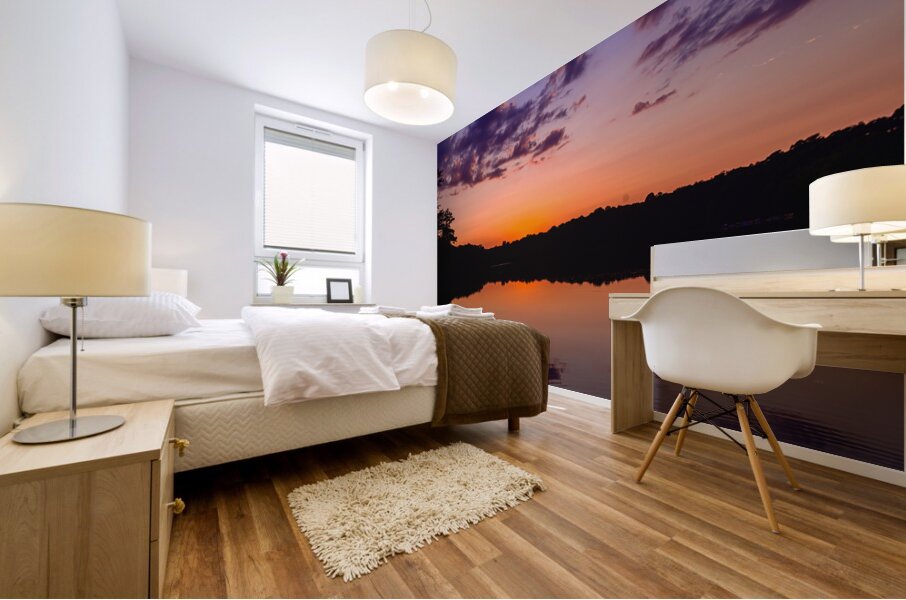 Enchanted Horizon: Capturing the Magic of Sunset at Killens Pond Mural print