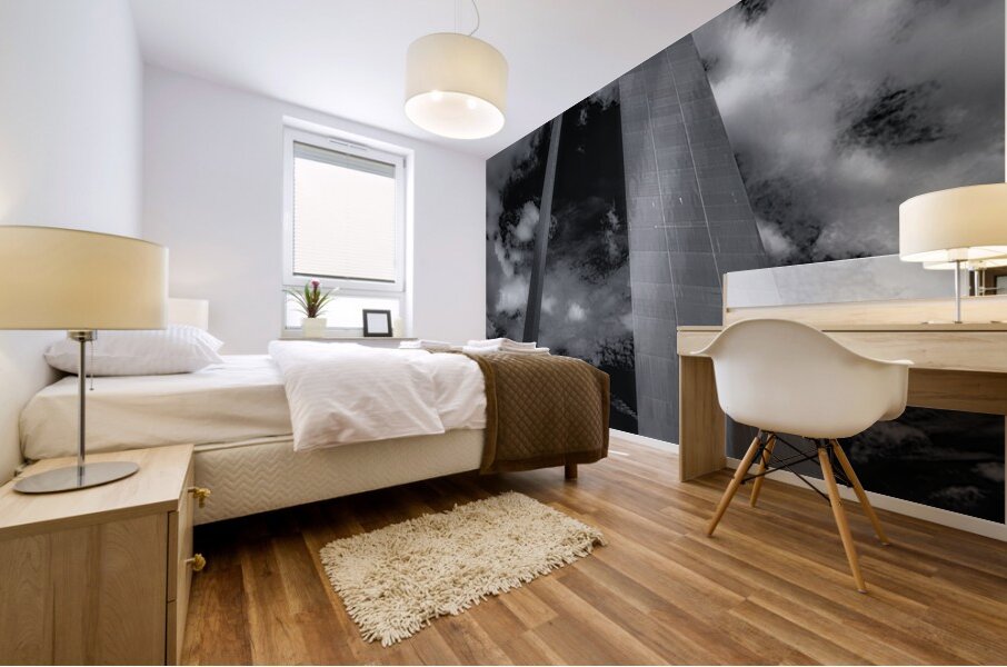 Skyward Monument in Monochrome Mural print