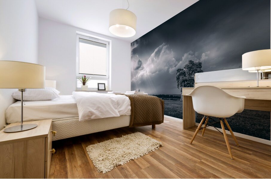 Majestic Tranquility: A Storm at the Angle in Gettysburg Mural print