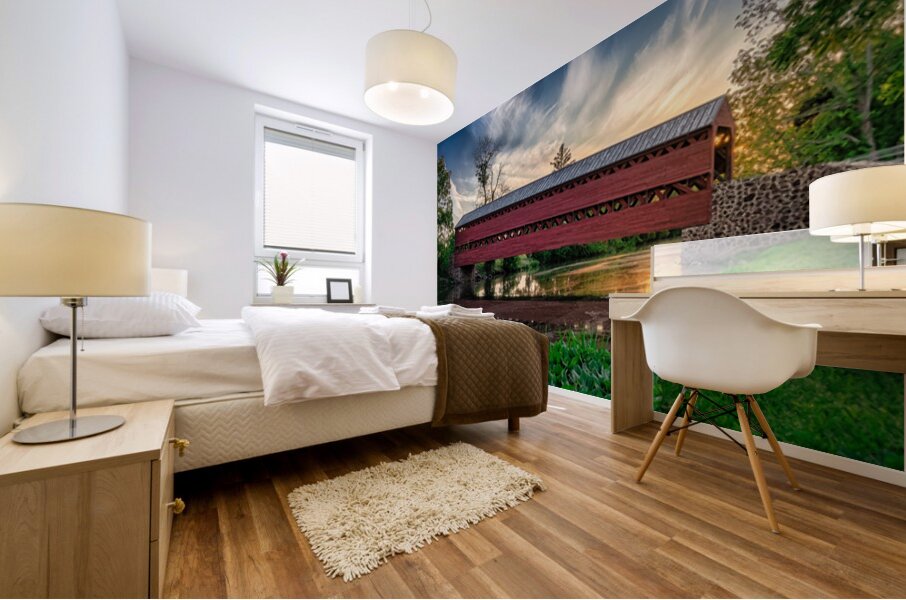 Sachs Bridge at Day’s Last Light Mural print