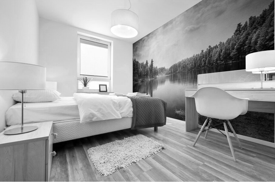 Exploring the Mystical Beauty of Center Lake: A Smokey Pond Mural print