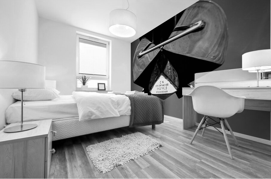 Voyage in Monochrome: Exploring Boat Details Mural print