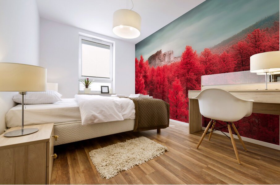 Crimson Dreamscape: Crazy Horse Mural print