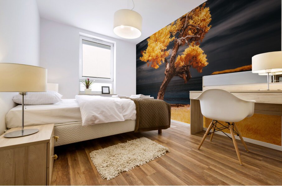 Golden Guardian: A Mystical Tree on Sunshine Key Mural print