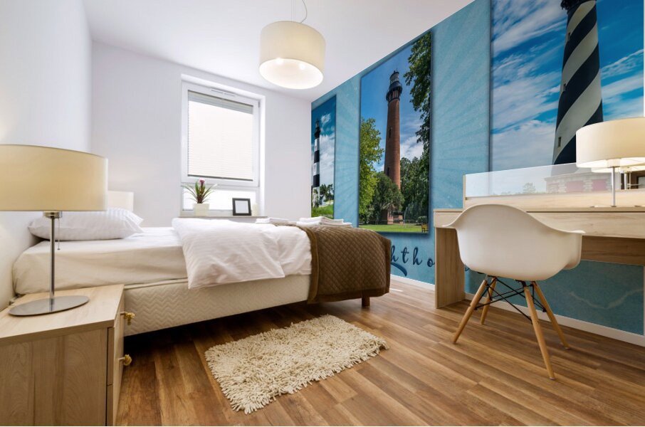 Whispers of Light: Outer Banks Lighthouses Mural print