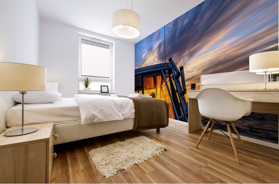 Golden Horizons: A Birthday Boat Ride with Wet Net Charters Mural print