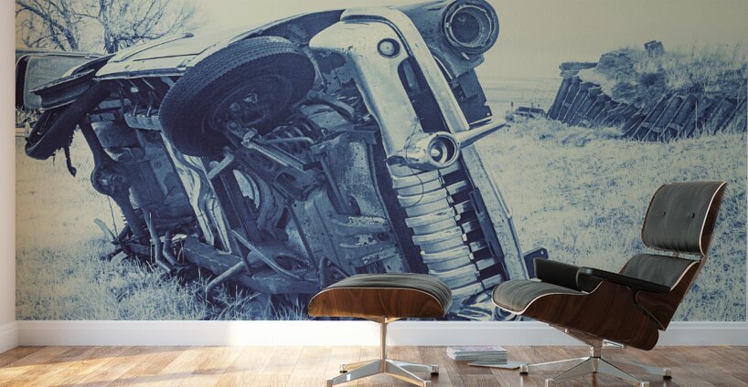 Rustic Relic - Blue Bottom Wall Murals