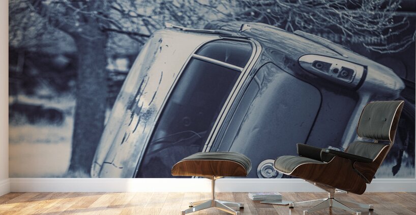 Rustic Relic   Blue Lean Wall Murals