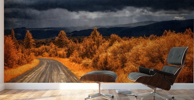 Epic Descent: Montanas Infrared Mountain Road Wall Murals