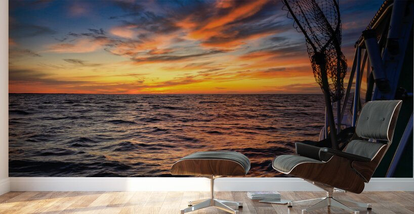 Sailing into Octobers Glow: A Maritime Adventure on the Waves Wall Murals