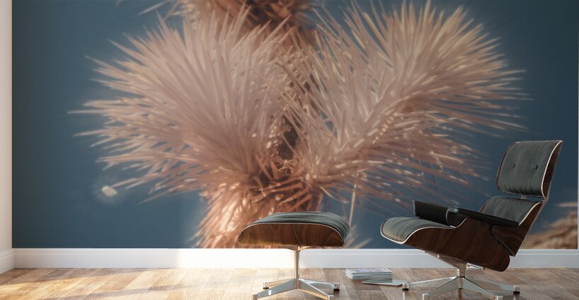 Textured Dance Beneath the Blue Wall Murals