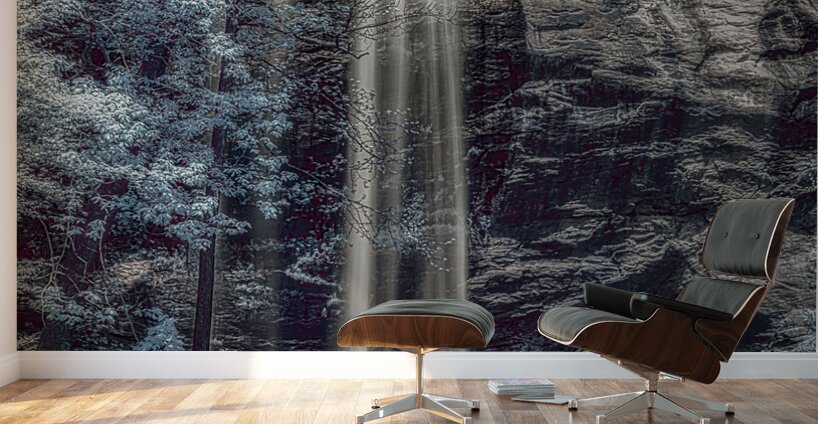 Tranquil Veil   Blue Falls Wall Murals