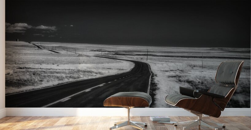 Long Black Road Wall Murals