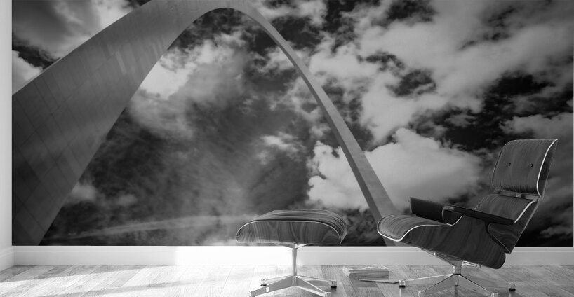 Sculpted Arch Amidst Dynamic Clouds Wall Murals