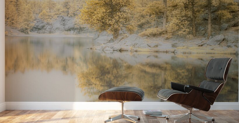 Lake Dreamscape: Misty Morning Serenity at Bismarck Lake Wall Murals