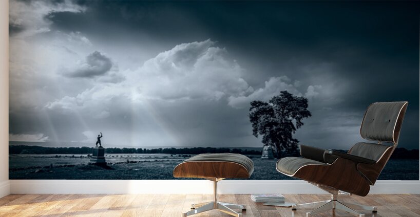 Majestic Tranquility: A Storm at the Angle in Gettysburg Wall Murals