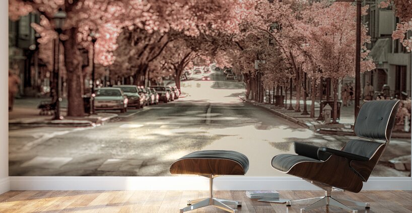 City in Bloom: Yorks Stroll Through Infrared Hues Wall Murals