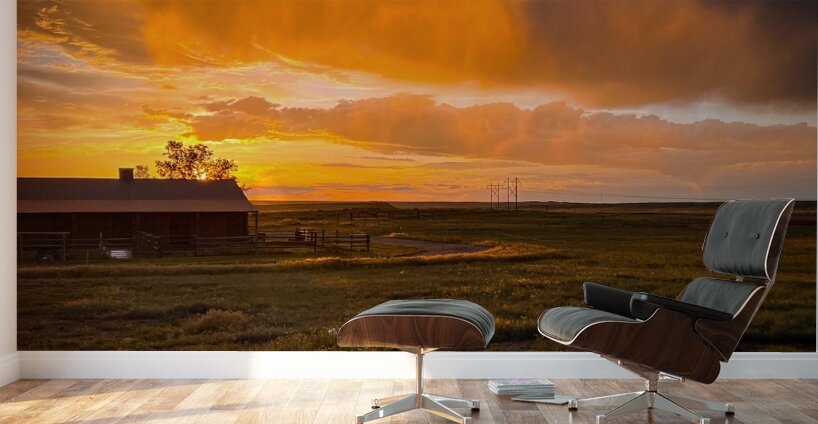 Montanas Fiery Farewell Wall Murals