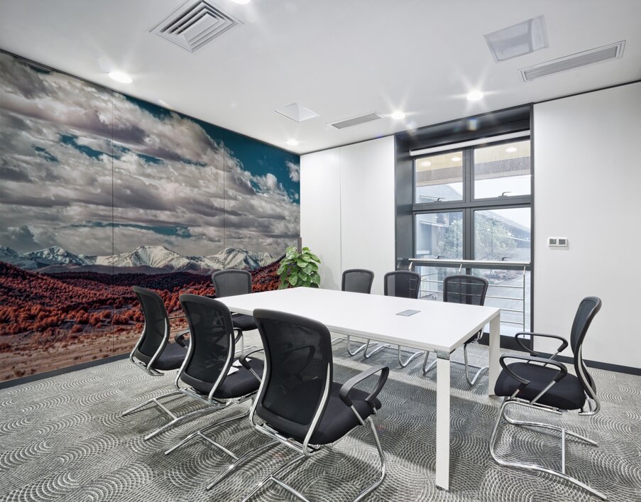 Infrared Contrast of Earth and Sky Wall Printing