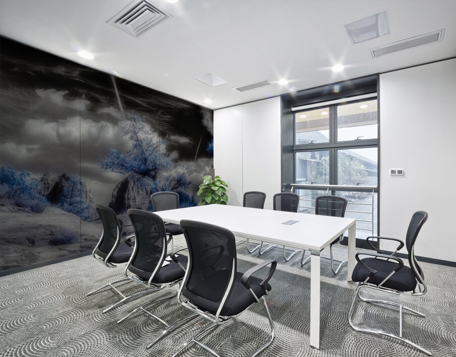 Desert Mosaic in Vivid Blues Wall Printing