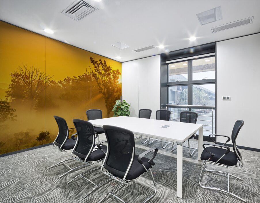 Misty Morning Glow: Dawn in Gettysburg Wall Printing