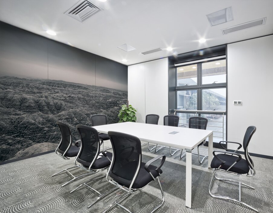 Shadows of the Earth: Ghostly Vista of the Badlands Wall Printing