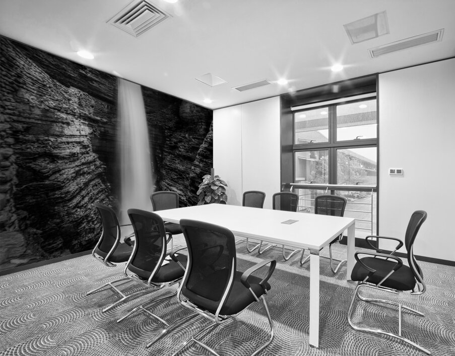 Monochrome Majesty: Watkins Glen Waterfall in Late October Wall Printing