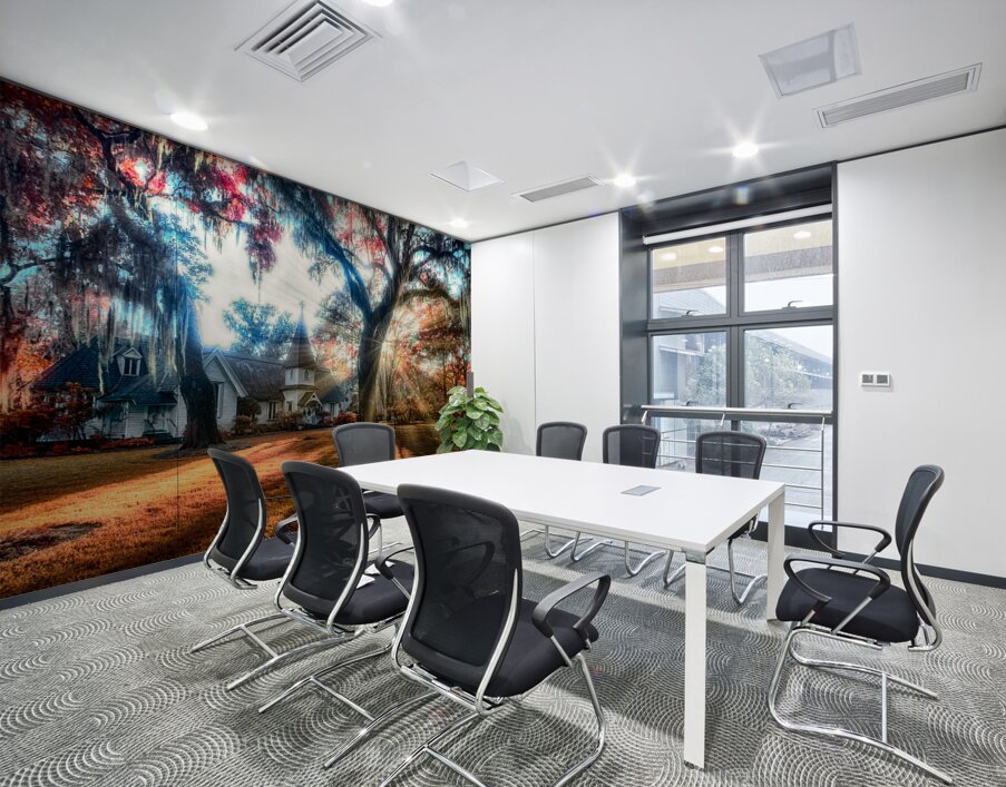 Spiritual Splendor: A Churchyard Sunset on Saint Simons Island Wall Printing