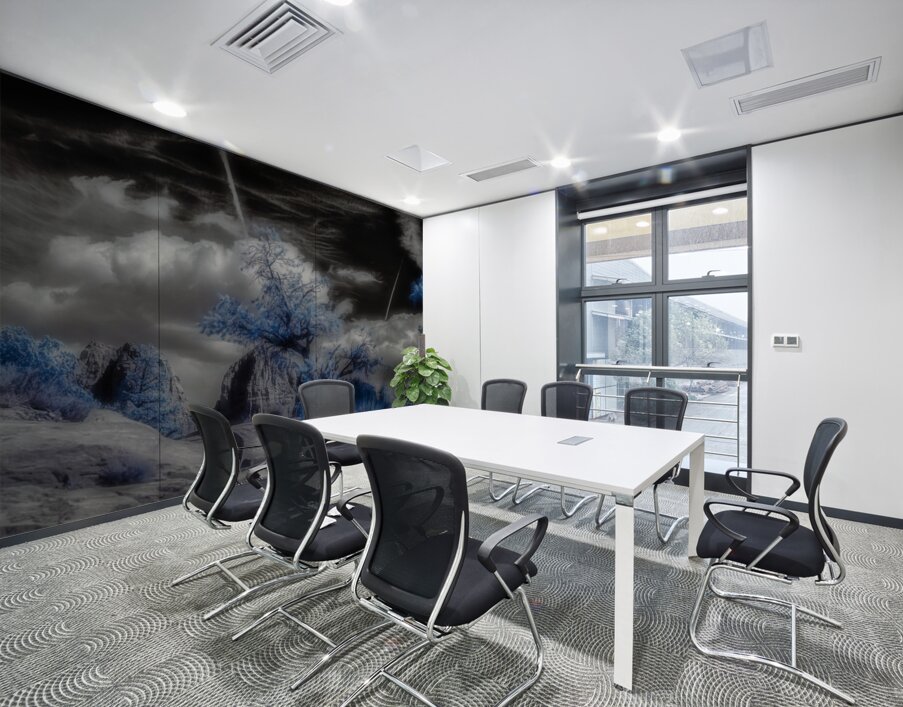 Desert Mosaic in Vivid Blues Wall Printing