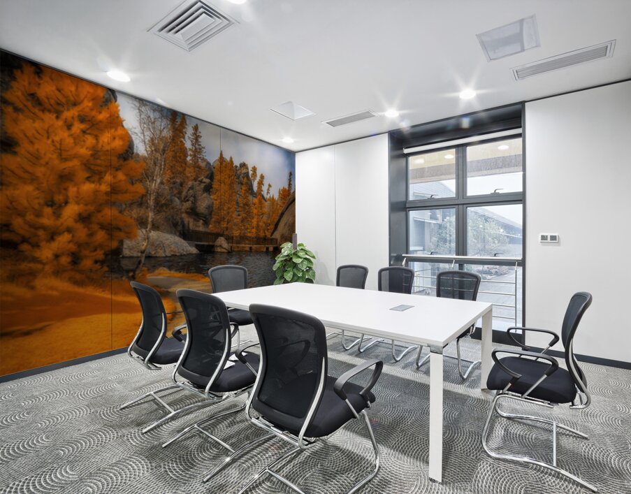 Autumnal Serenity: Sylvan Lake Path in Infrared Wall Printing