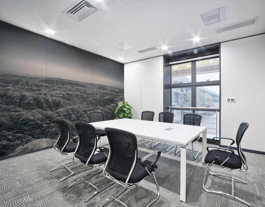 Shadows of the Earth: Ghostly Vista of the Badlands Wall Printing