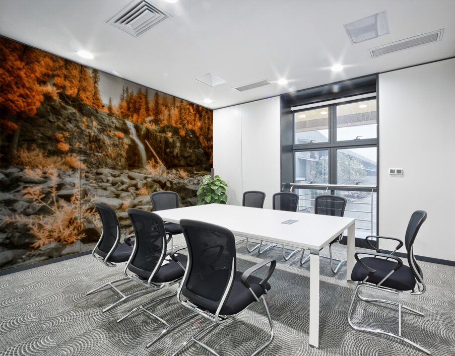 Autumn Fire and Falling Water Wall Printing