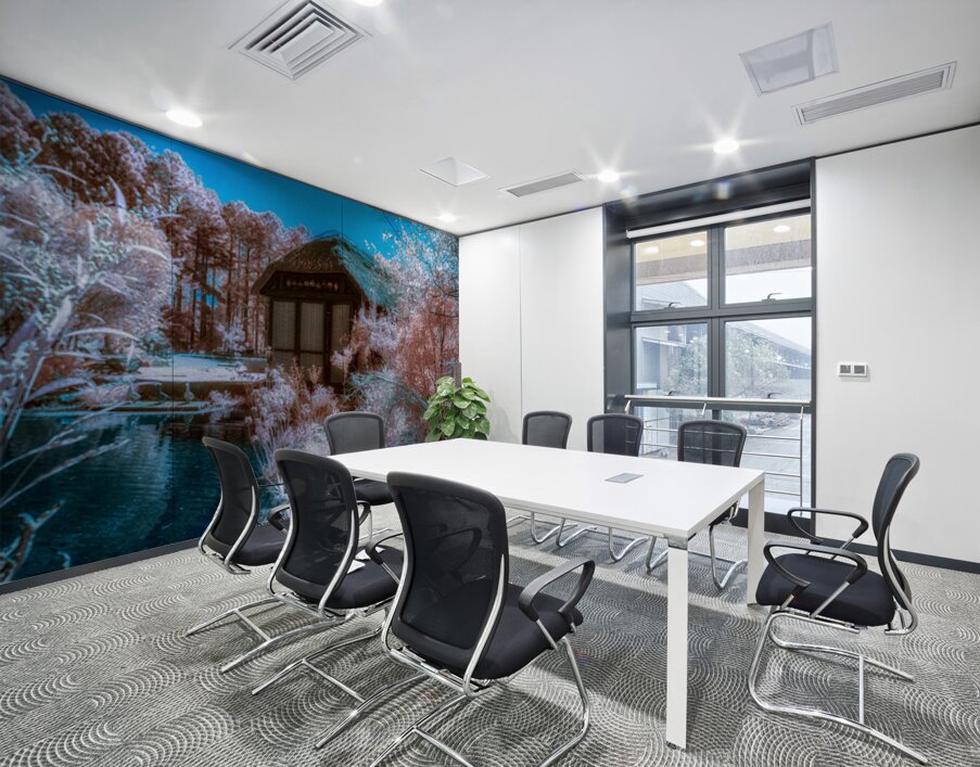 The Blue Garden Pavilion Wall Printing